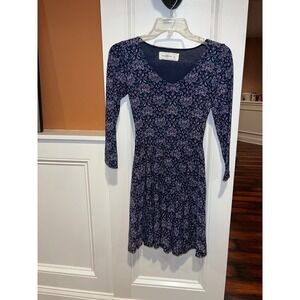 Women's Abercrombie & Fitch blue & purple fit & flare floral dress   Size XS